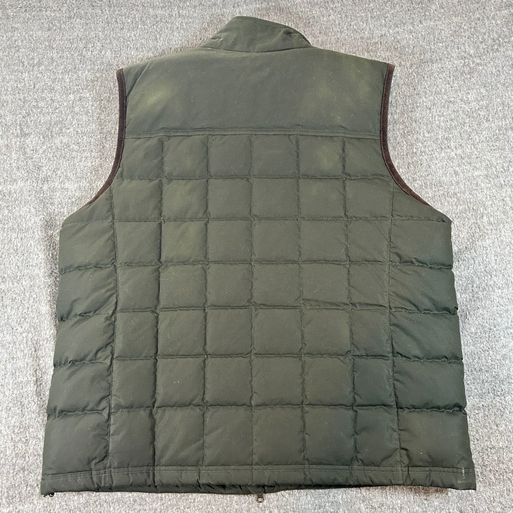 LL Bean Men XXL Upcountry Waxed Down Vest Green Quilted DownTek Hunting Outdoors - Picture 6 of 9